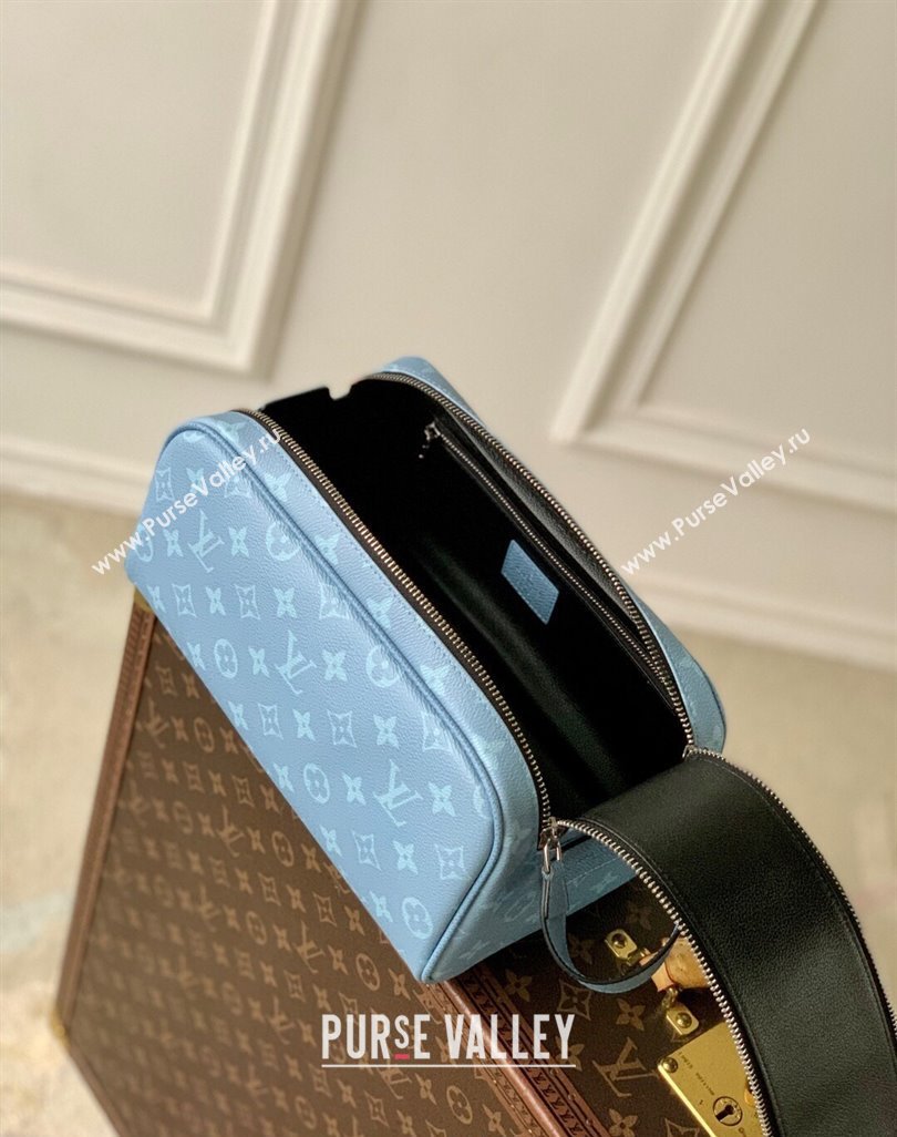 Louis Vuitton Dopp Kit Bag in Sky Blue Monogram Canvas and Leather M14125 2025 (KI-250523052)