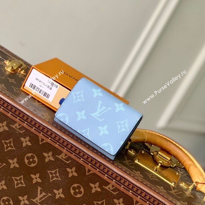 Louis Vuitton Envelope Business Card Holder in Sky Blue Monogram Canvas and Leather M14118 2025 (KI-250523053)