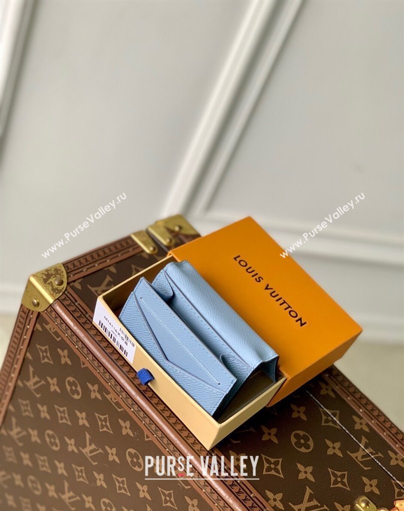 Louis Vuitton Envelope Business Card Holder in Sky Blue Monogram Canvas and Leather M14118 2025 (KI-250523053)