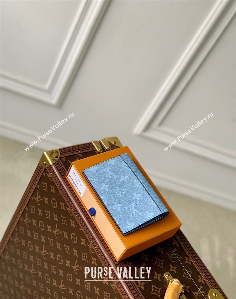 Louis Vuitton Passport Cover in Sky Blue Monogram Canvas and Leather M14358 2025 (KI-250523057)