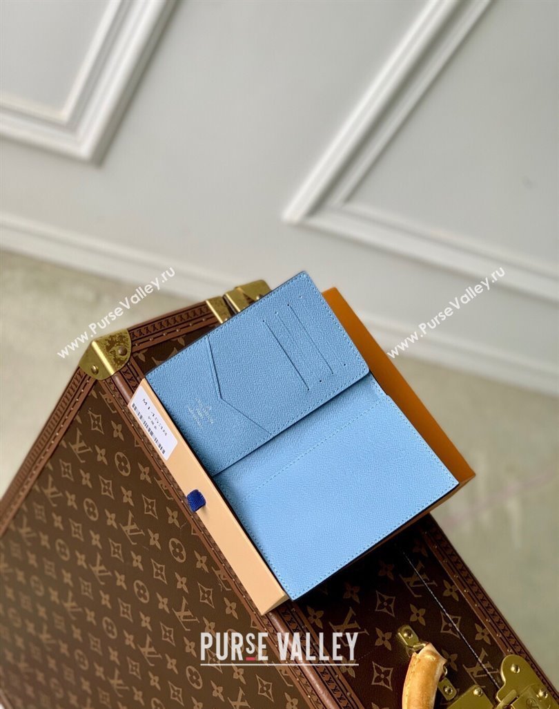 Louis Vuitton Passport Cover in Sky Blue Monogram Canvas and Leather M14358 2025 (KI-250523057)