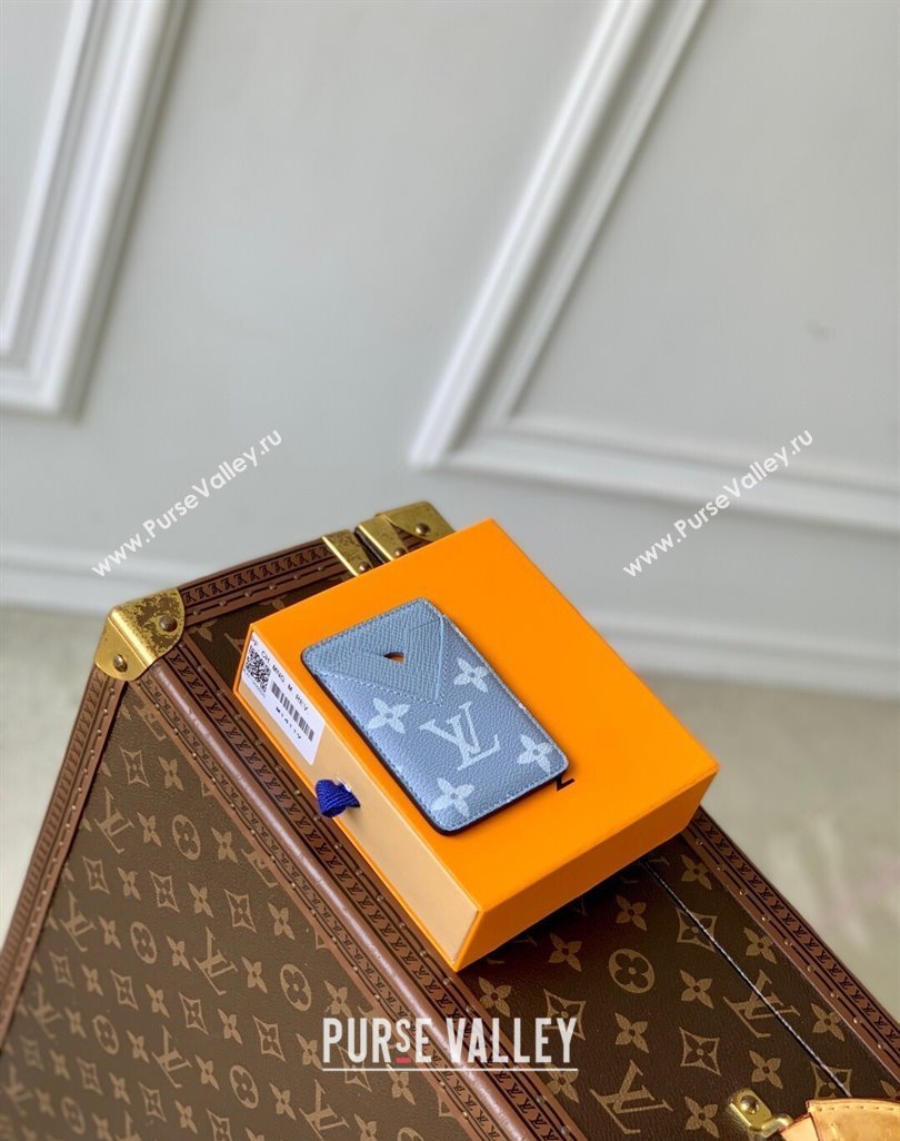 Louis Vuitton Porte-Cartes Magnet Card Holder in Monogram Canvas and Leather M14119 Sky Blue 2025 (KI-250523044)