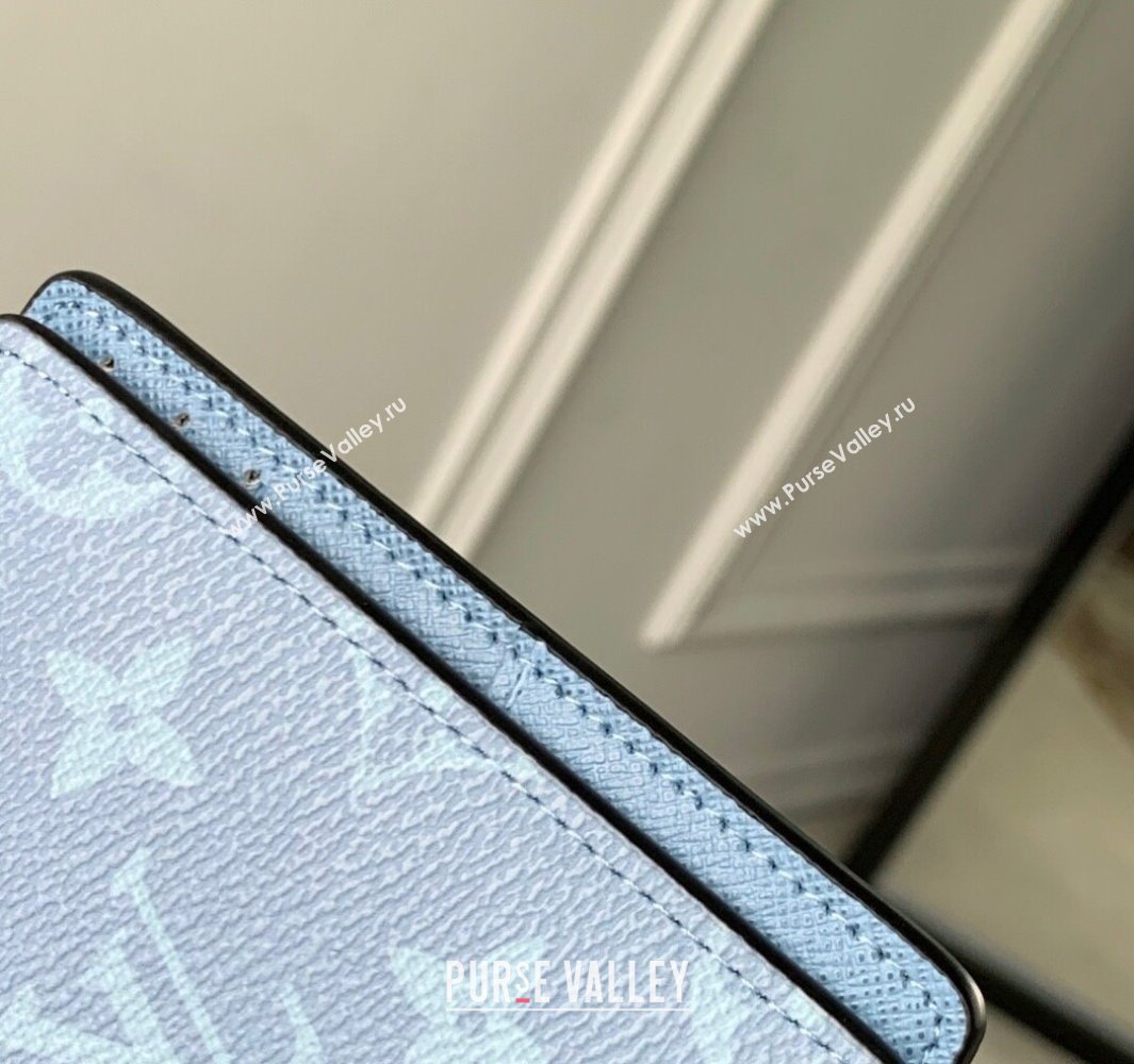 Louis Vuitton Pocket Organizer Wallet in Sky Blue Monogram Canvas and Leather M14112 2025 (KI-250523059)