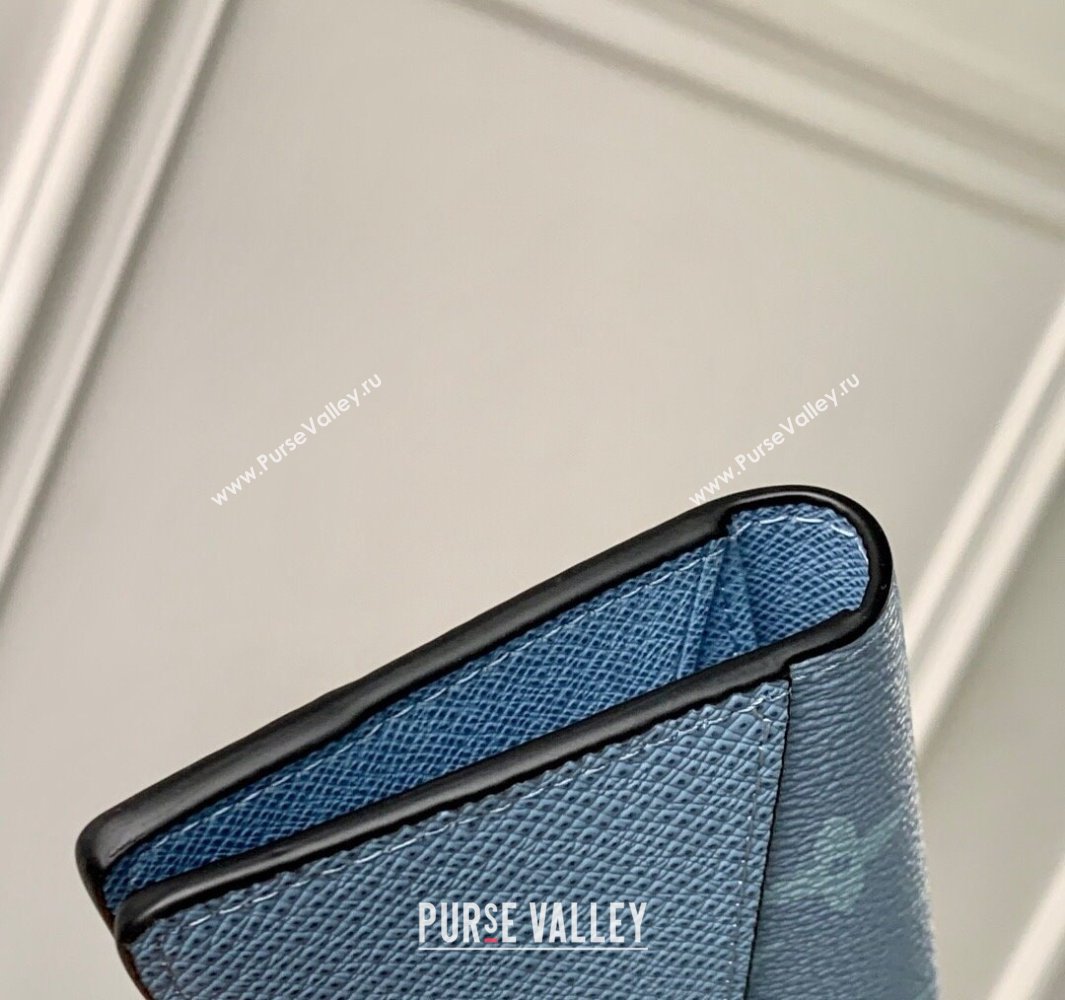 Louis Vuitton Pocket Organizer Wallet in Sky Blue Monogram Canvas and Leather M14112 2025 (KI-250523059)