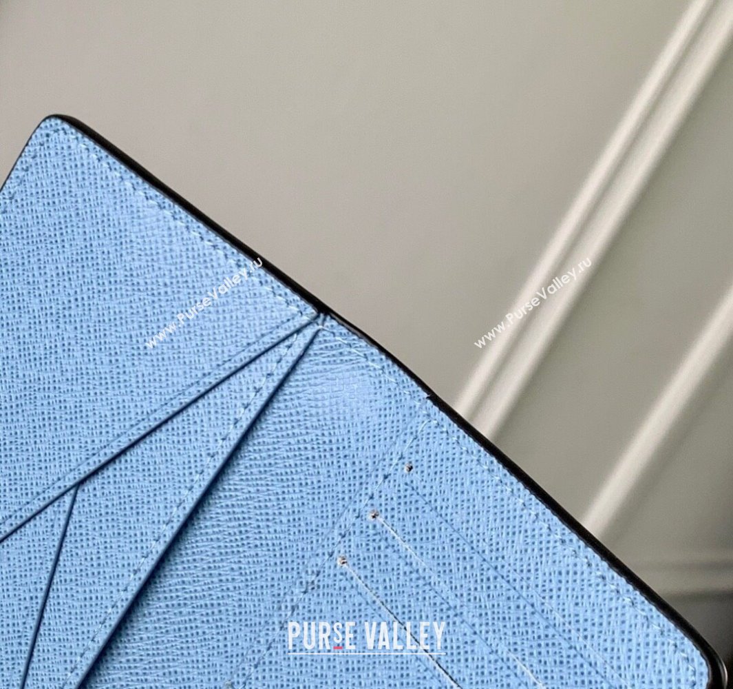Louis Vuitton Pocket Organizer Wallet in Sky Blue Monogram Canvas and Leather M14112 2025 (KI-250523059)