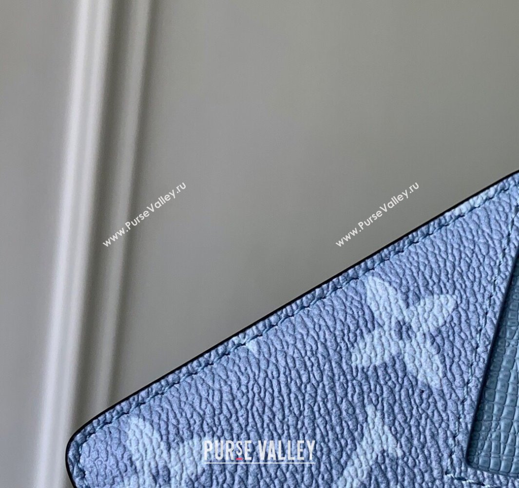 Louis Vuitton Porte-Cartes Magnet Card Holder in Monogram Canvas and Leather M14119 Sky Blue 2025 (KI-250523044)