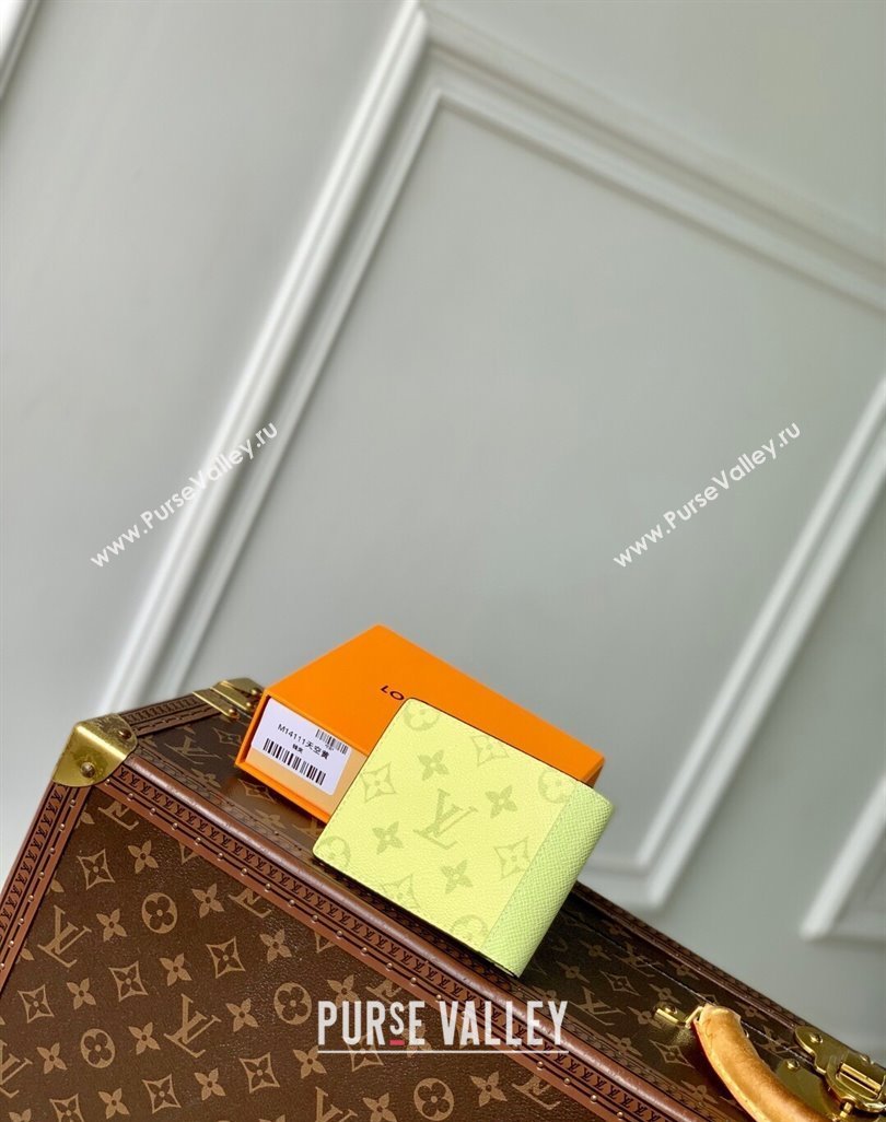 Louis Vuitton Multiple Wallet in Sky Blue Monogram Canvas and Leather M14111 Lemon Yellow 2025 (KI-250523056)