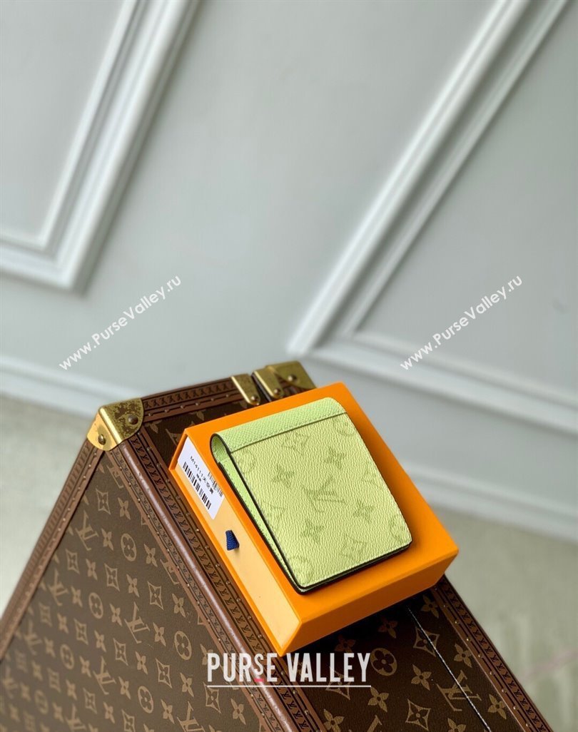 Louis Vuitton Multiple Wallet in Sky Blue Monogram Canvas and Leather M14111 Lemon Yellow 2025 (KI-250523056)