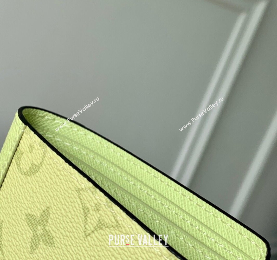 Louis Vuitton Multiple Wallet in Sky Blue Monogram Canvas and Leather M14111 Lemon Yellow 2025 (KI-250523056)