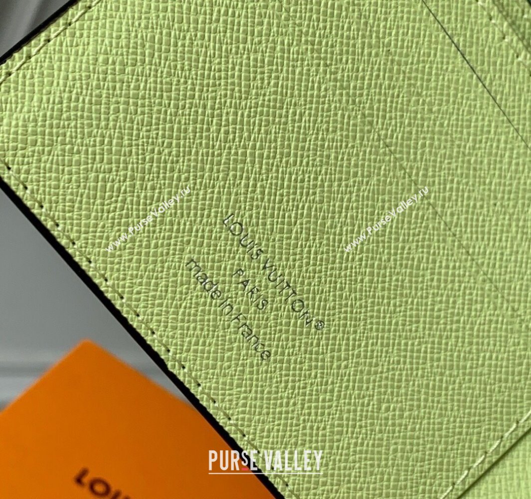 Louis Vuitton Multiple Wallet in Sky Blue Monogram Canvas and Leather M14111 Lemon Yellow 2025 (KI-250523056)