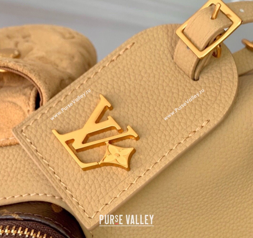 Louis Vuitton Mens Hobo Cargo Bag in Beige Leather and Monogram Canvas M12697 2025 (KI-250524024)