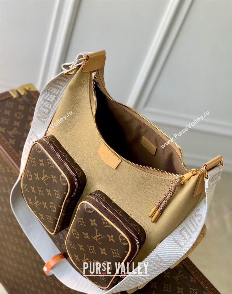 Louis Vuitton Mens Hobo Cargo Bag in Beige Leather and Monogram Canvas M12697 2025 (KI-250524024)