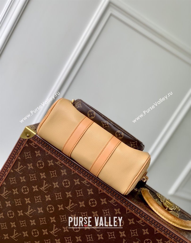 Louis Vuitton Mens Keepall Bandouliere 25 Bag in Beige Leather and Monogram Canvas M12627 2025 (KI-250524025)