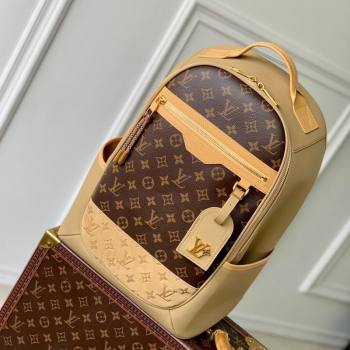 Louis Vuitton Mens Outdoor Backpack Bag in Beige Leather and Monogram Canvas M12624 2025 (KI-250524026)