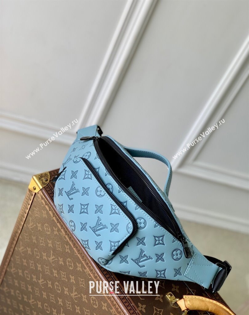 Louis Vuitton Rush Bumbag in Monogram Shadow Leather M14782 Sky Blue 2025 (KI-250523062)