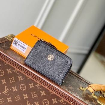 Louis Vuitton Low Key Zipped Card Holder Wallet in Calfskin leather M14550 Black 2025 (KI-250524030)