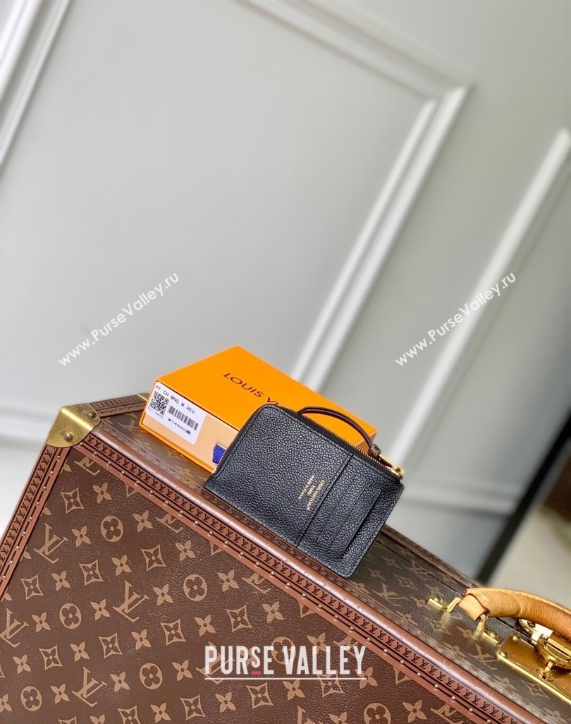 Louis Vuitton Low Key Zipped Card Holder Wallet in Calfskin leather M14550 Black 2025 (KI-250524030)