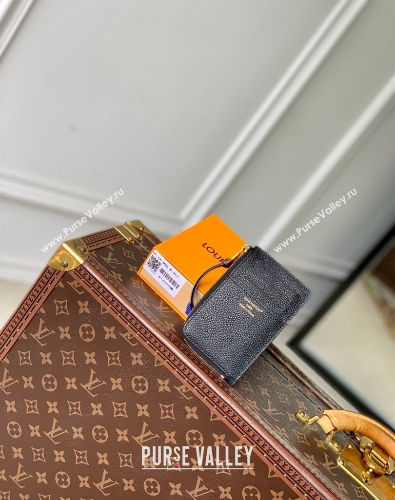 Louis Vuitton Low Key Zipped Card Holder Wallet in Calfskin leather M14550 Black 2025 (KI-250524030)
