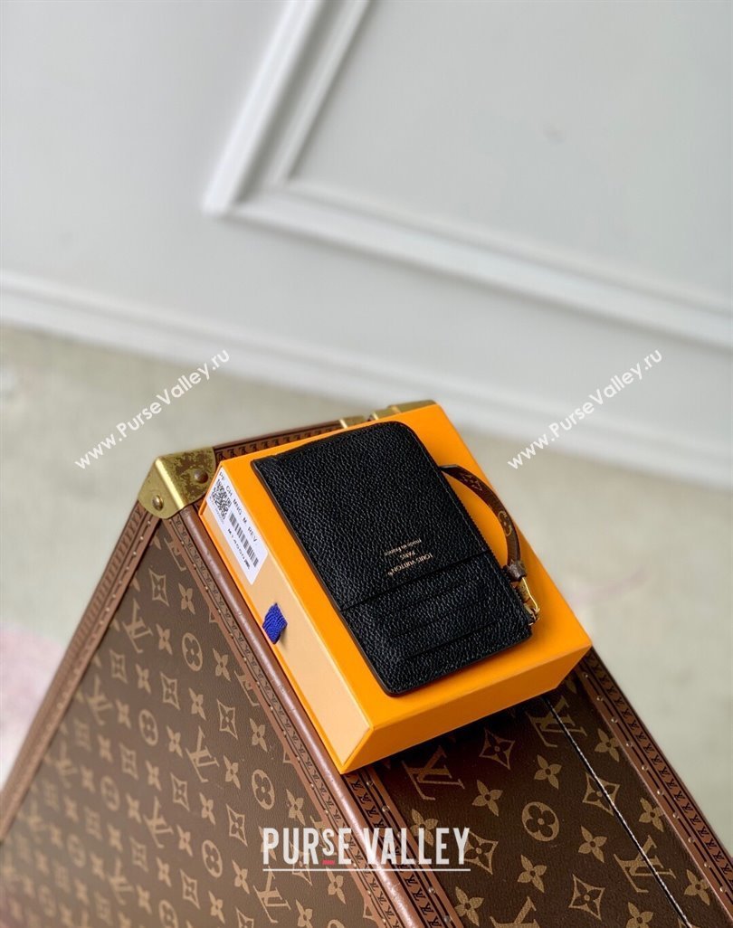 Louis Vuitton Low Key Zipped Card Holder Wallet in Calfskin leather M14550 Black 2025 (KI-250524030)