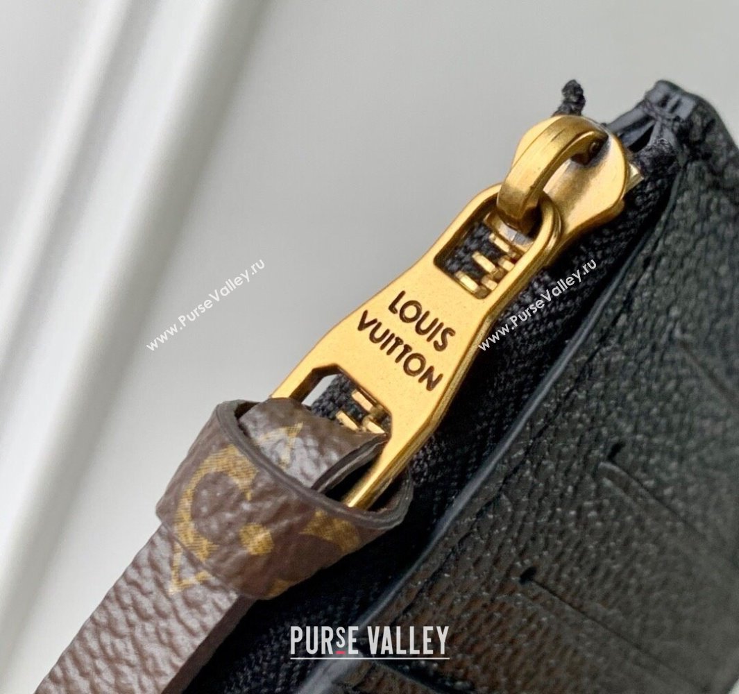 Louis Vuitton Low Key Zipped Card Holder Wallet in Calfskin leather M14550 Black 2025 (KI-250524030)