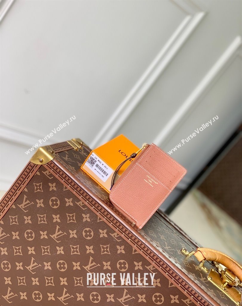 Louis Vuitton Low Key Zipped Card Holder Wallet in Calfskin leather M14551 Cognac Brown 2025 (KI-250524029)
