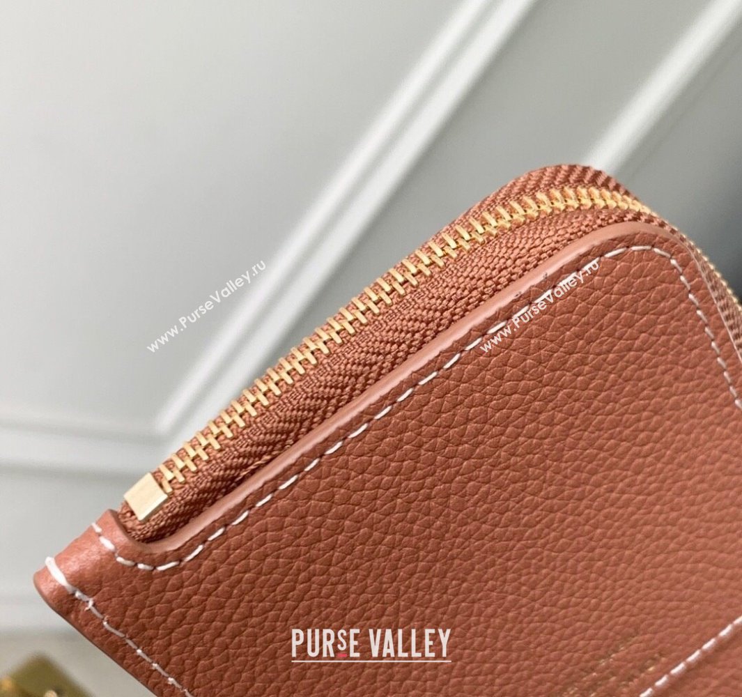 Louis Vuitton Low Key Zipped Card Holder Wallet in Calfskin leather M14551 Cognac Brown 2025 (KI-250524029)
