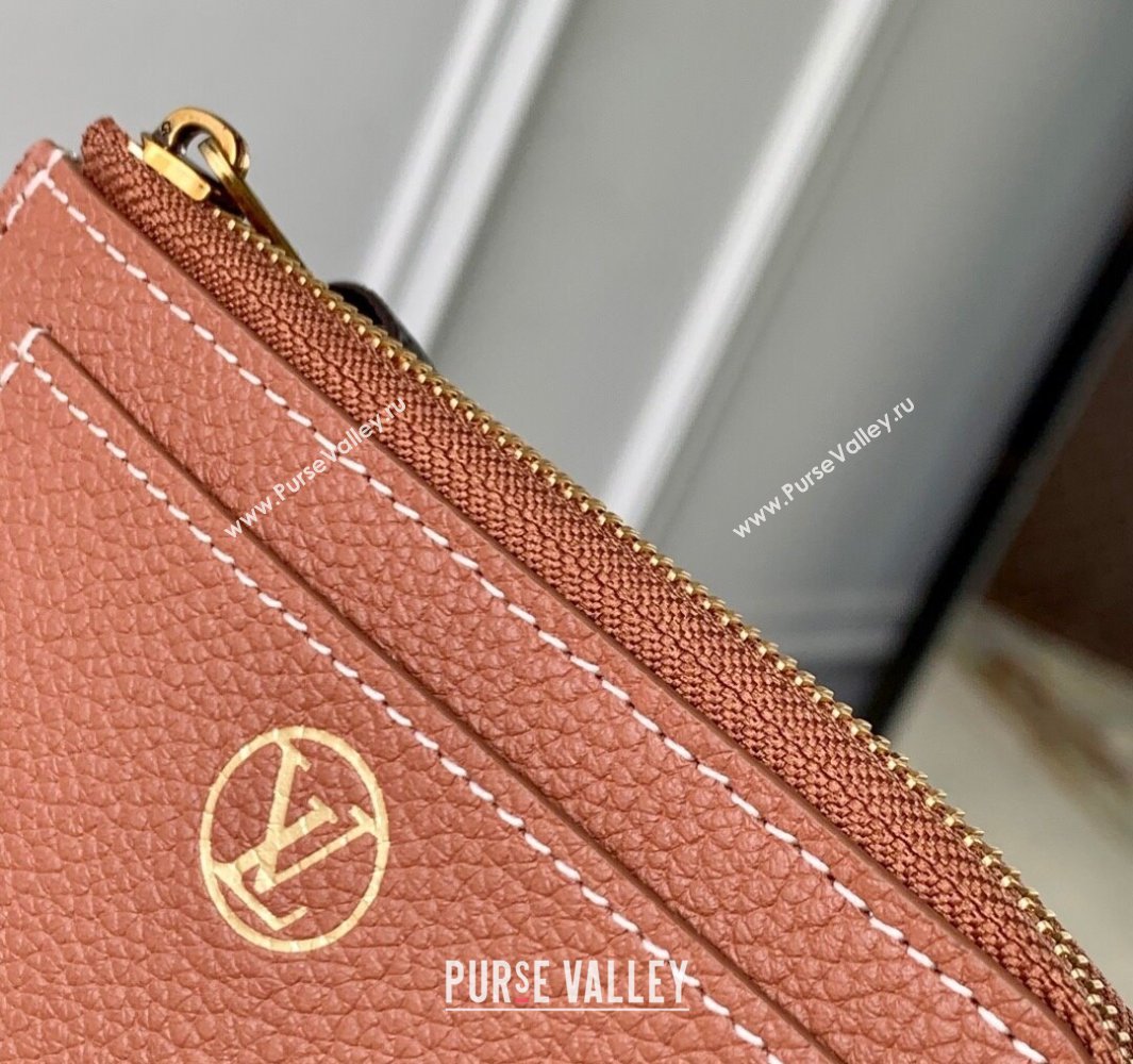 Louis Vuitton Low Key Zipped Card Holder Wallet in Calfskin leather M14551 Cognac Brown 2025 (KI-250524029)