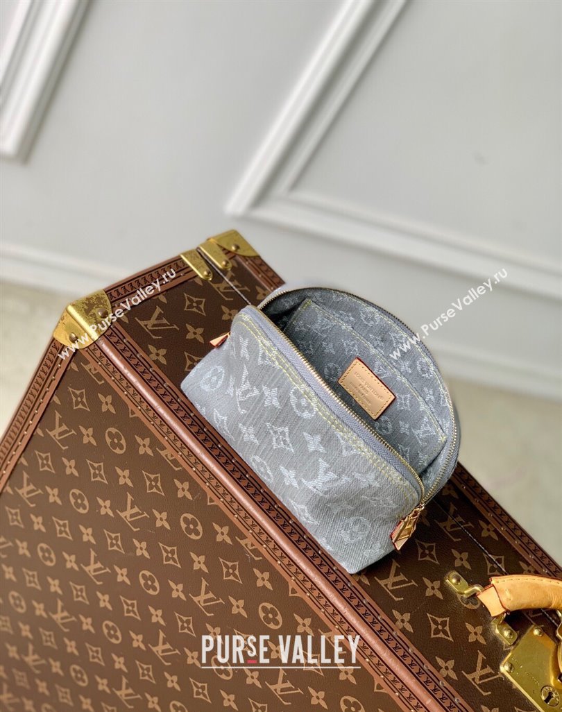 Louis Vuitton Cosmetic Pouch PM in Cloudy Grey Certified Organic Cotton M13751 2025 (KI-250523028)