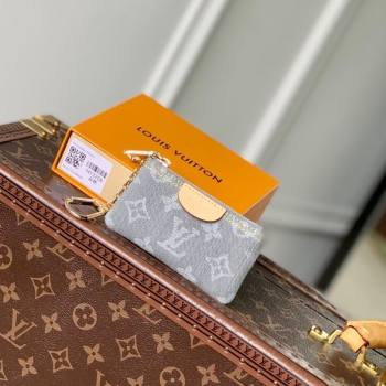 Louis Vuitton Key Pouch in Cloudy Grey Certified Organic Cotton Denim Washed Grey M13208 2025 (KI-250523029)