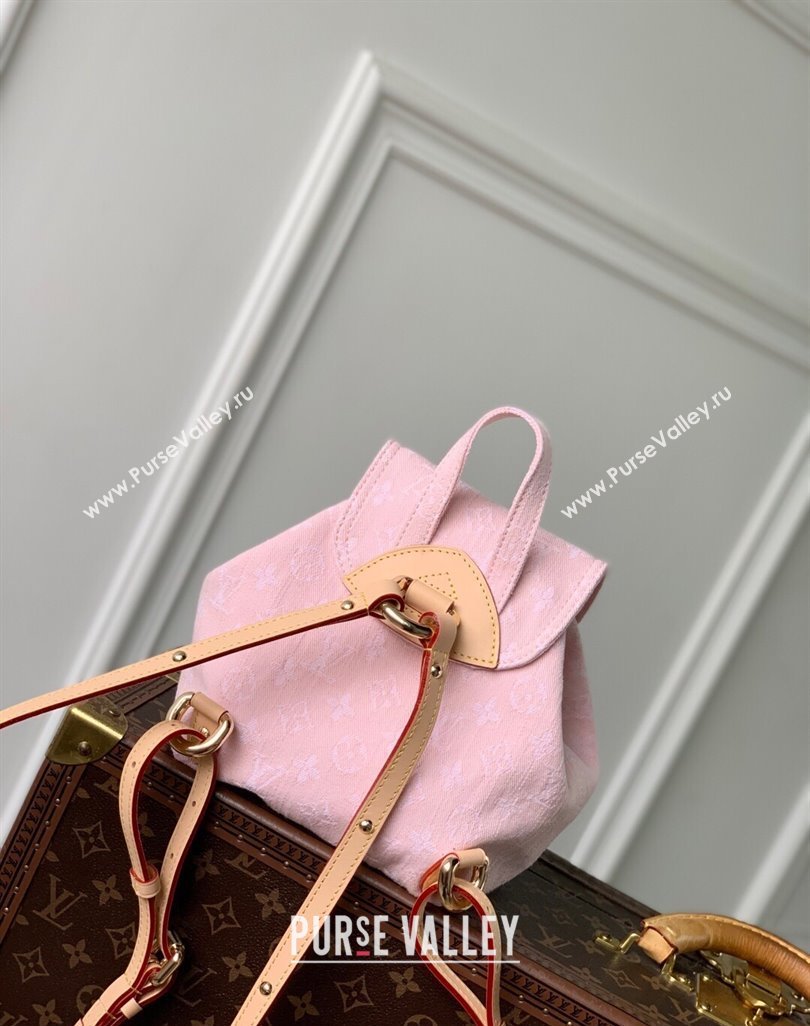 Louis Vuitton Venice Backpack bag in Washed Pink Certified Organic Cotton Denim 2025 M13031 (KI-250523031)