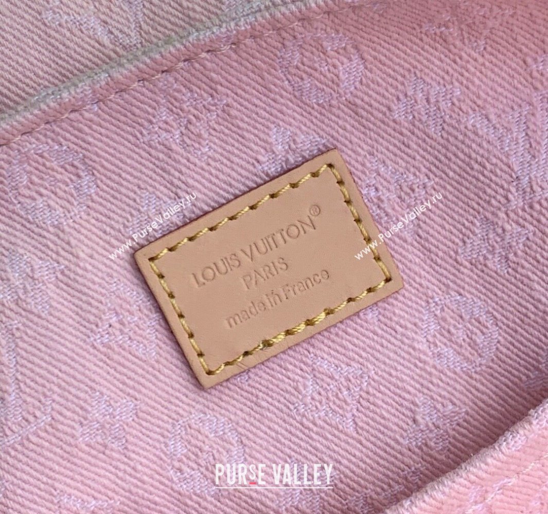 Louis Vuitton Venice Backpack bag in Washed Pink Certified Organic Cotton Denim 2025 M13031 (KI-250523031)