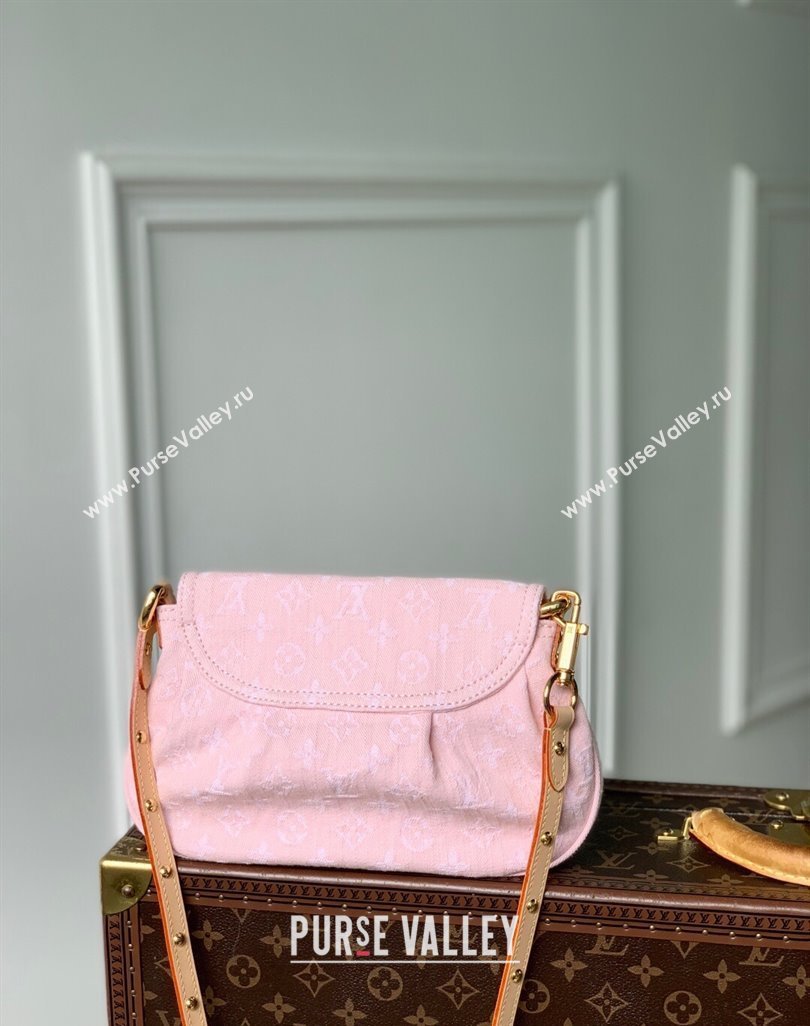 Louis Vuitton Sunset Bag in Washed Pink Certified Organic Cotton Denim M13347 2025 (KI-250523032)