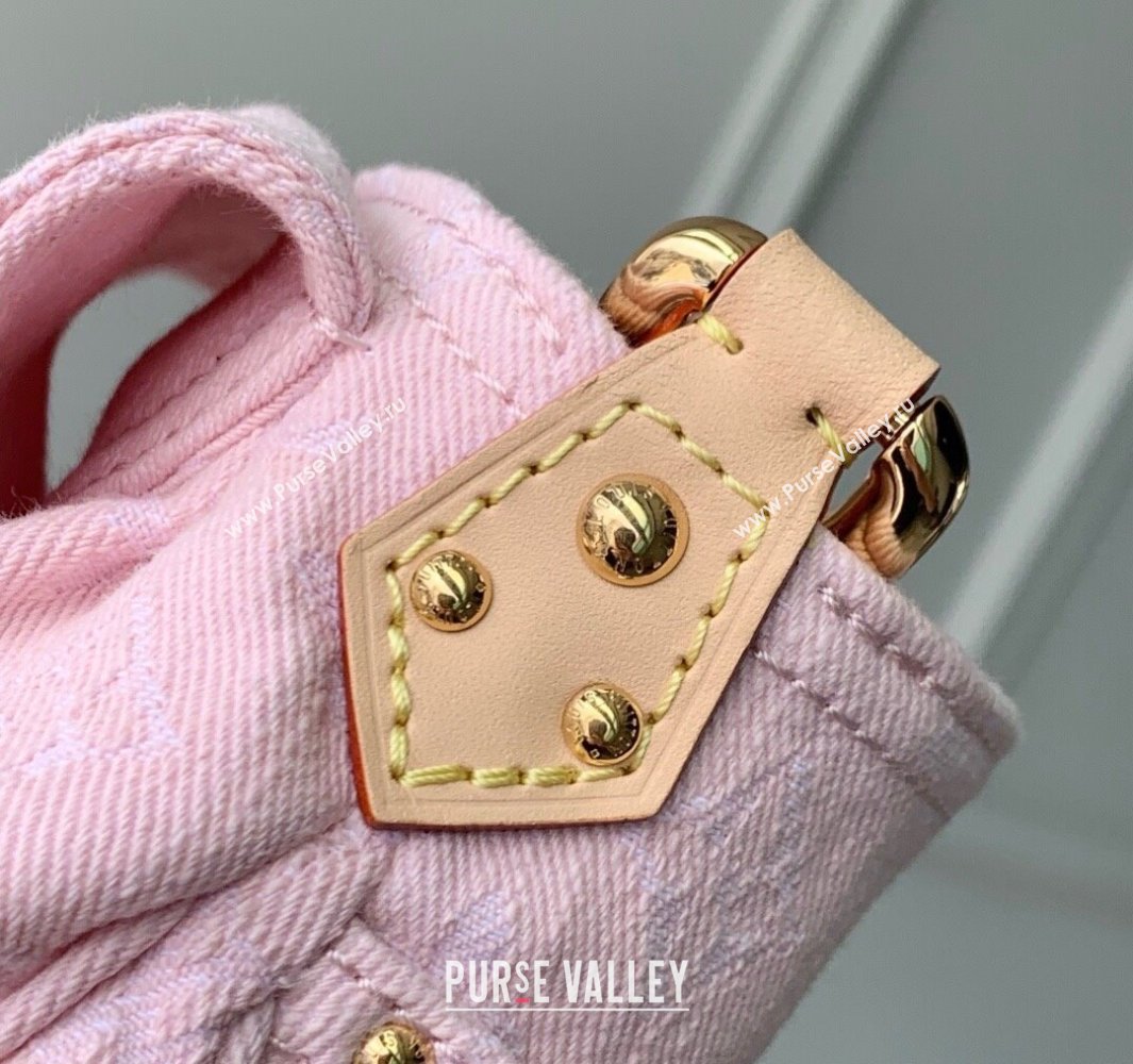 Louis Vuitton Sunset Bag in Washed Pink Certified Organic Cotton Denim M13347 2025 (KI-250523032)
