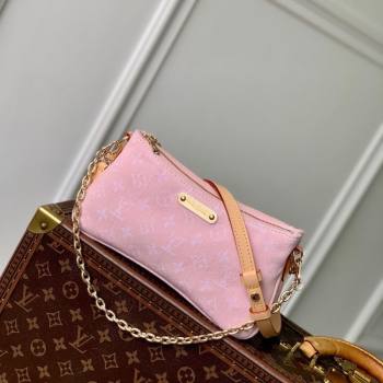 Louis Vuitton Liv Pochette Bag in Washed Pink Certified Organic Cotton Denim M14159 2025 (KI-250523033)
