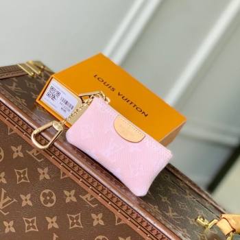 Louis Vuitton Key Pouch in Cloudy Grey Certified Organic Cotton Denim Washed Pink M13208 2025 (KI-250523030)