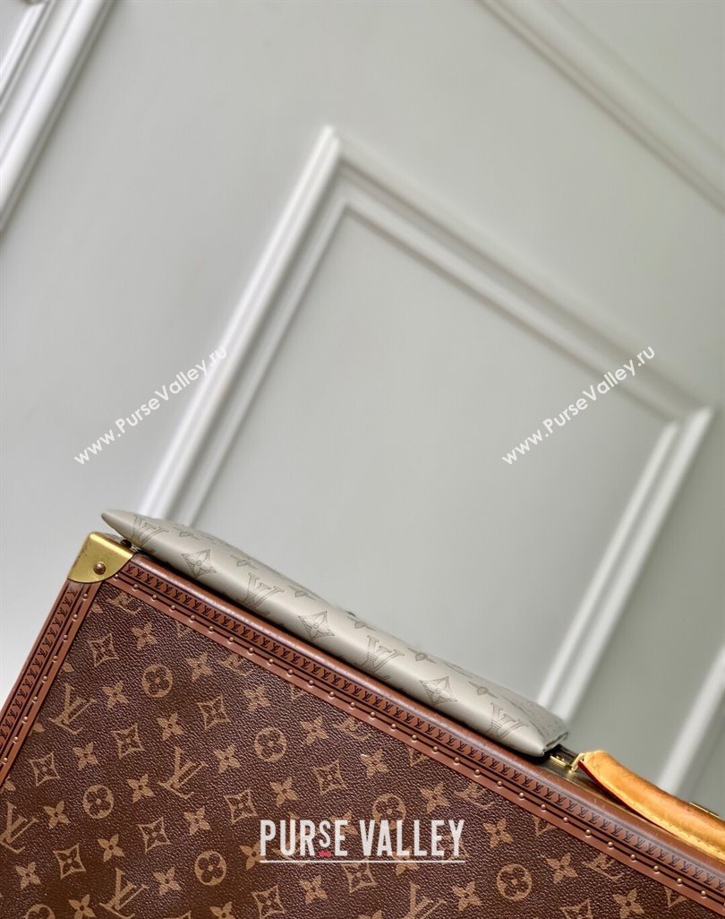 Louis Vuitton Mens Pochette To-Go Pouch in Sand Grey Monogram Shadow Leather M14914 2025 (KI-250523064)