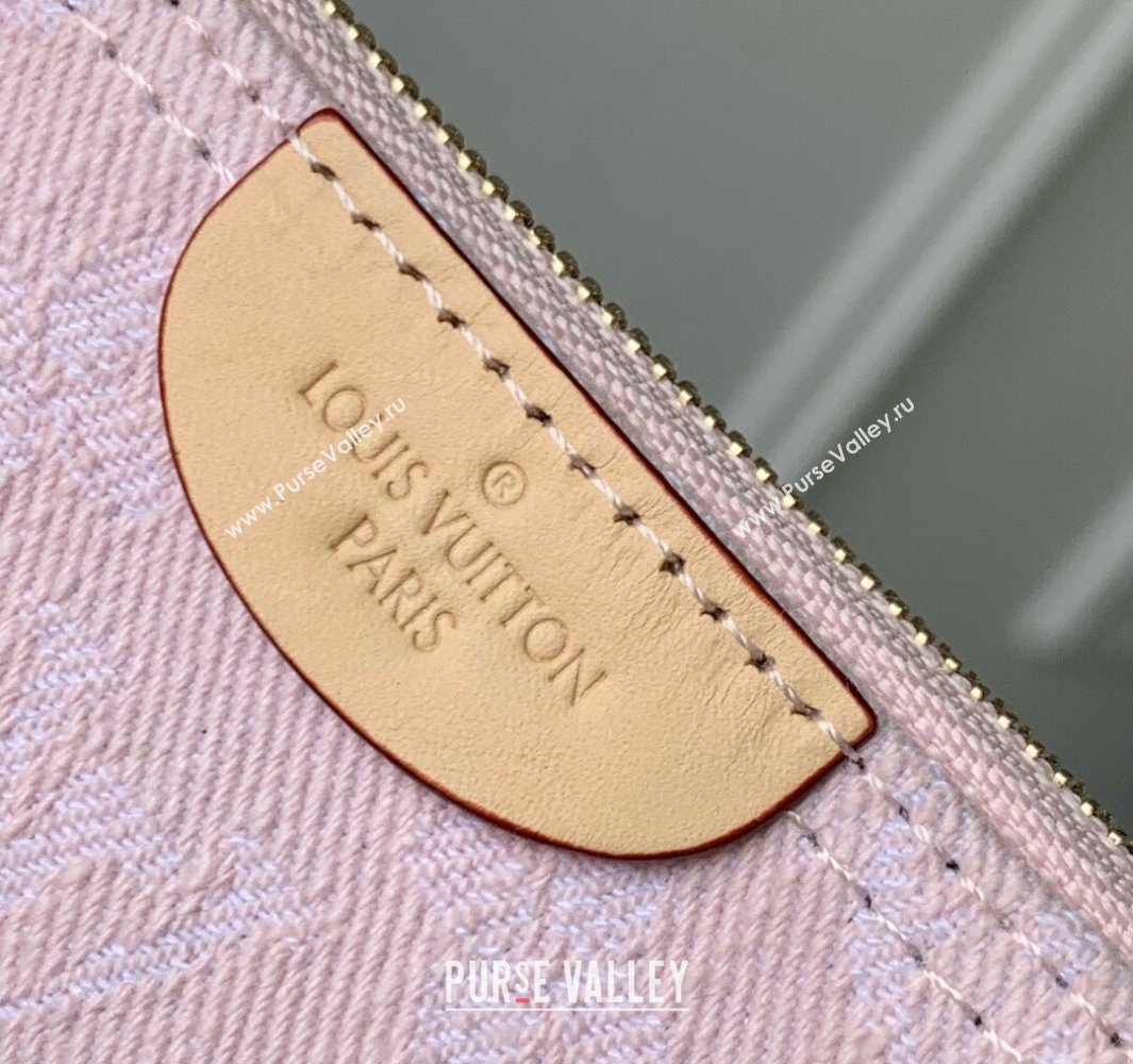 Louis Vuitton Key Pouch in Cloudy Grey Certified Organic Cotton Denim Washed Pink M13208 2025 (KI-250523030)