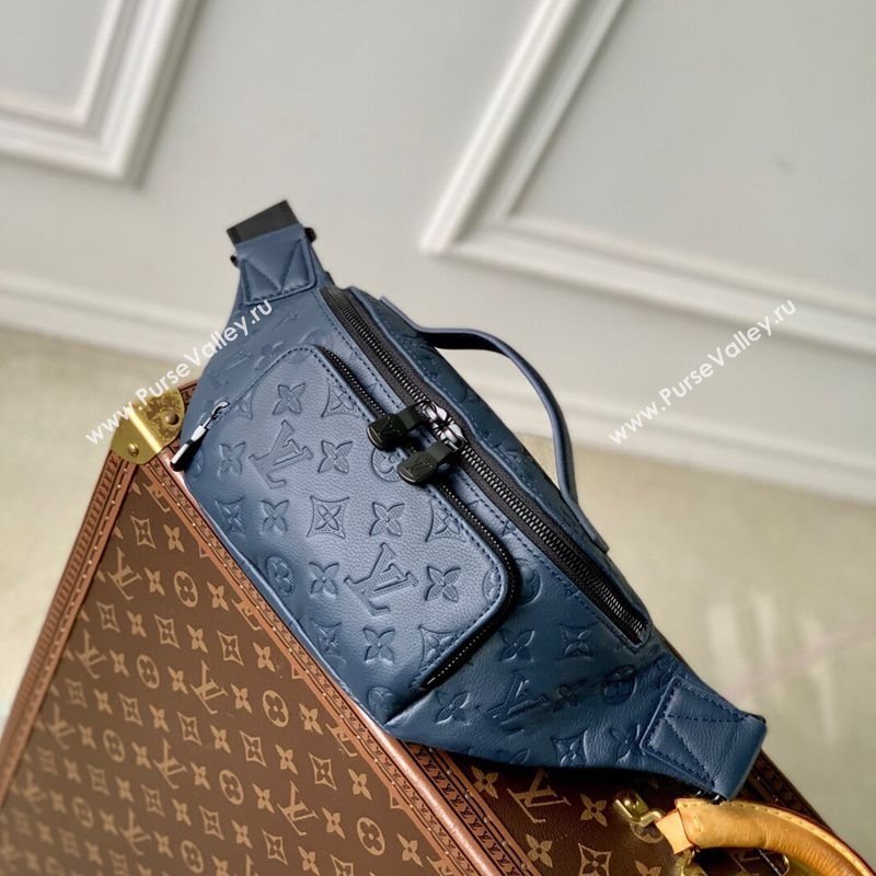 Louis Vuitton Rush Bumbag in Monogram Shadow Leather M14784 Navy Blue 2025 (KI-250523063)