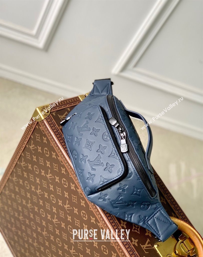 Louis Vuitton Rush Bumbag in Monogram Shadow Leather M14784 Navy Blue 2025 (KI-250523063)