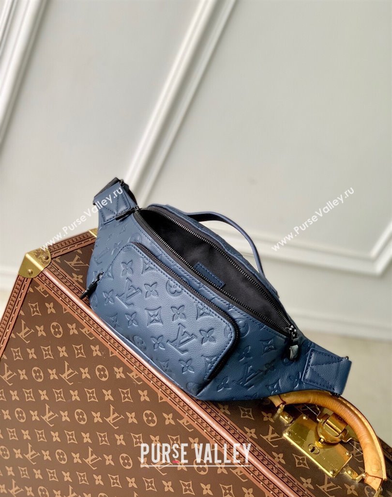 Louis Vuitton Rush Bumbag in Monogram Shadow Leather M14784 Navy Blue 2025 (KI-250523063)