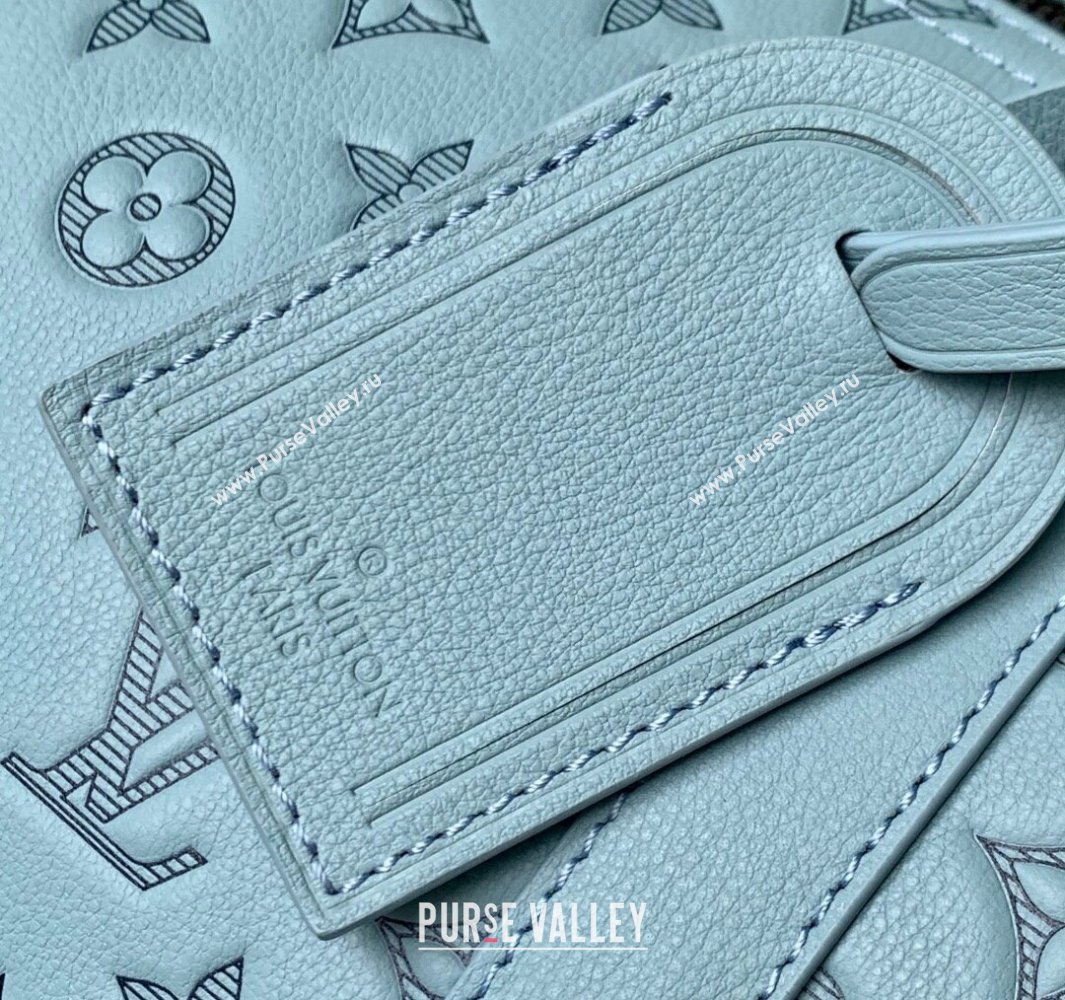 Louis Vuitton Keepall Bandouliere 50 Travel Bag in Sky Blue Monogram Shadow Leather M14842 2025 (KI-250523087)
