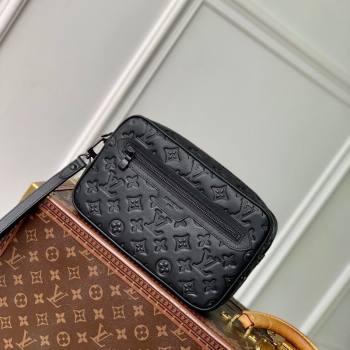 Louis Vuitton Mens Pochette Kasai Clutch in Black Monogram Shadow Leather M14910 2025 (KI-250523089)