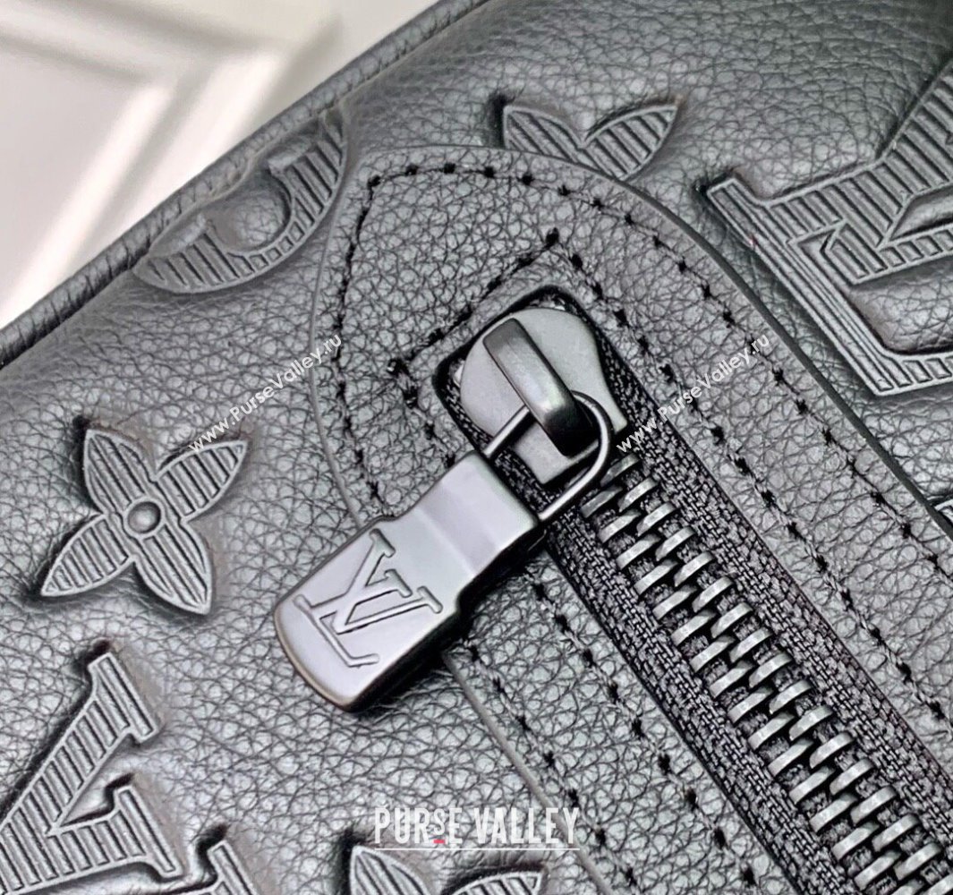 Louis Vuitton Mens Pochette Kasai Clutch in Black Monogram Shadow Leather M14910 2025 (KI-250523089)