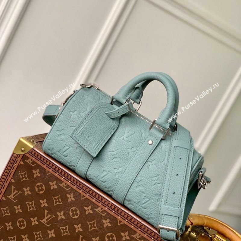 Louis Vuitton Mens Keepall Bandouliere 25 Bag in Monogram Leather Misty Lake Green 2025 M13866 (KI-250524035)