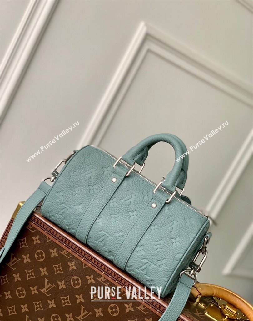 Louis Vuitton Mens Keepall Bandouliere 25 Bag in Monogram Leather Misty Lake Green 2025 M13866 (KI-250524035)