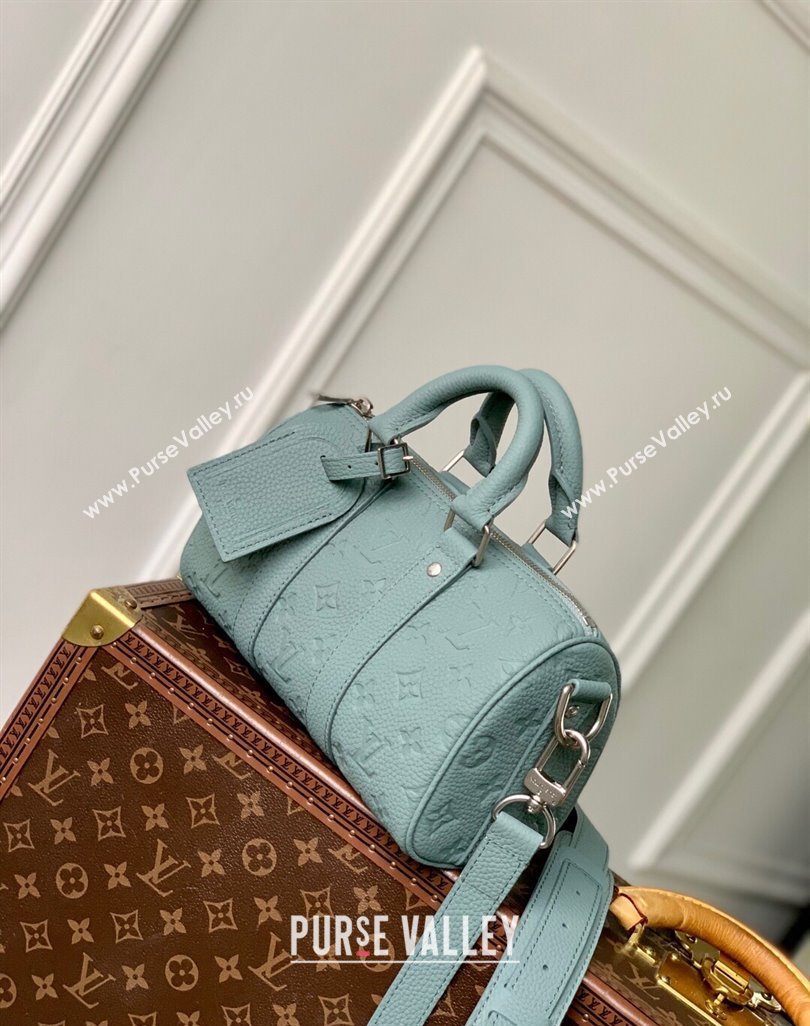Louis Vuitton Mens Keepall Bandouliere 25 Bag in Monogram Leather Misty Lake Green 2025 M13866 (KI-250524035)