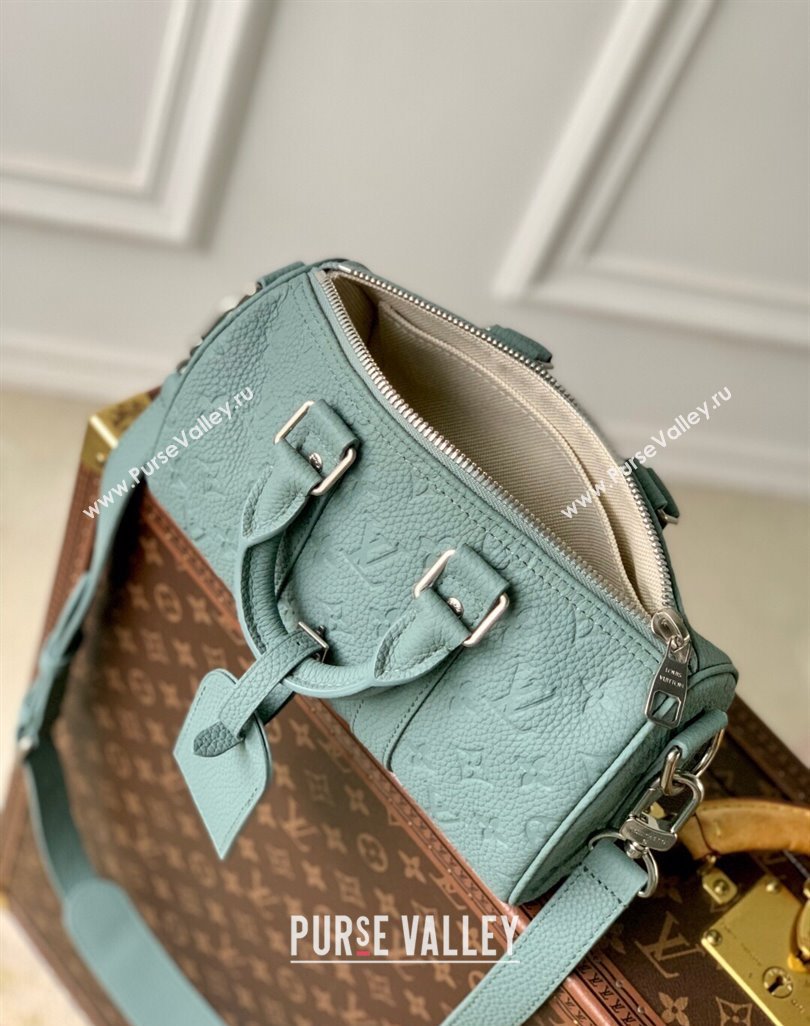 Louis Vuitton Mens Keepall Bandouliere 25 Bag in Monogram Leather Misty Lake Green 2025 M13866 (KI-250524035)