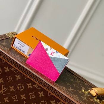 Louis Vuitton LV x TM Criss-Cross Card Holder Wallet M14091 Kawaii Pink/Washed Blue 2025 (KI-250524044)