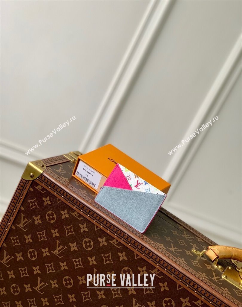 Louis Vuitton LV x TM Criss-Cross Card Holder Wallet M14091 Kawaii Pink/Washed Blue 2025 (KI-250524044)