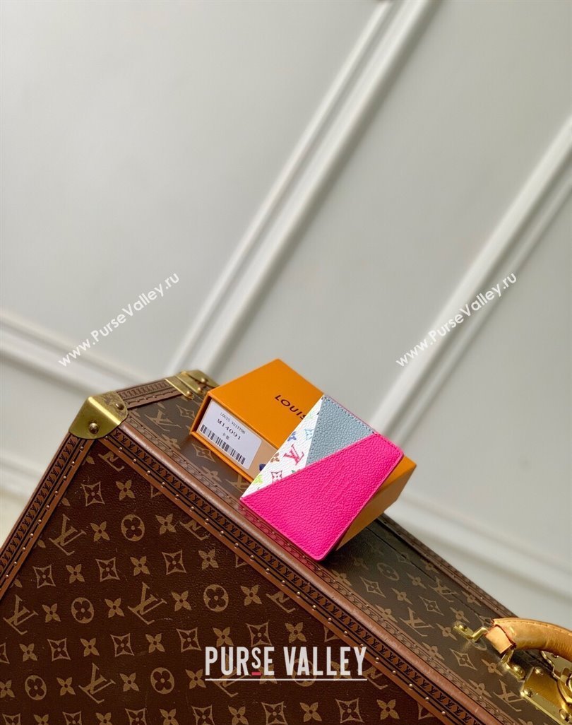 Louis Vuitton LV x TM Criss-Cross Card Holder Wallet M14091 Kawaii Pink/Washed Blue 2025 (KI-250524044)